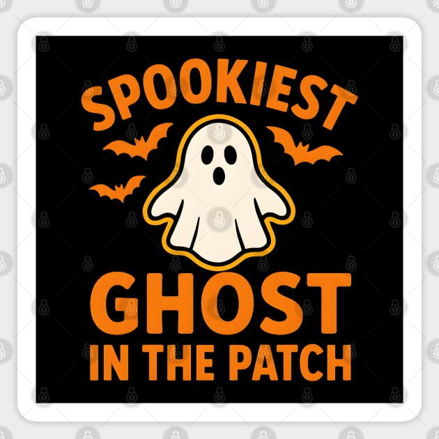 Spookiest Ghost in the Patch Funny Halloween Costume Graphic Sticker by MakerMind8.2